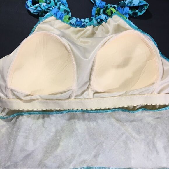 DREAMSUIT BY MIRACLE BRANDS TIERED TROPICAL SLIMMING CONTROL TANKINI TOP 10 NWT - Picture 11 of 13